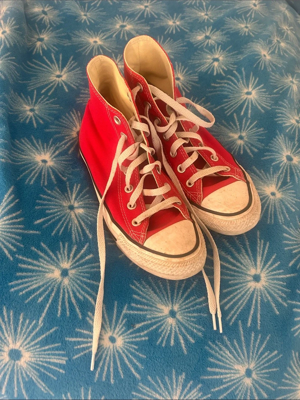 Women’s Red High-Top Canvas Sneakers - Classic Style